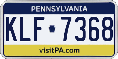 PA license plate KLF7368