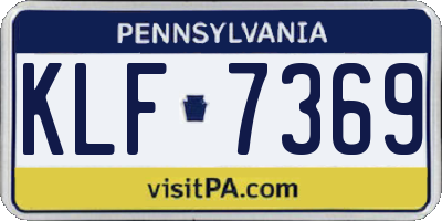 PA license plate KLF7369