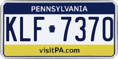 PA license plate KLF7370
