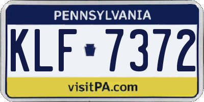 PA license plate KLF7372