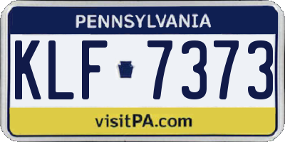 PA license plate KLF7373