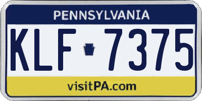 PA license plate KLF7375