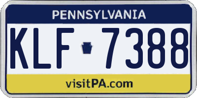 PA license plate KLF7388