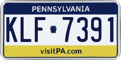 PA license plate KLF7391