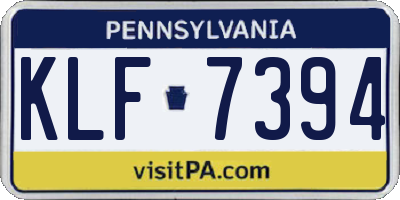 PA license plate KLF7394