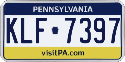 PA license plate KLF7397