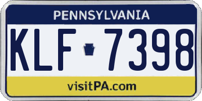 PA license plate KLF7398
