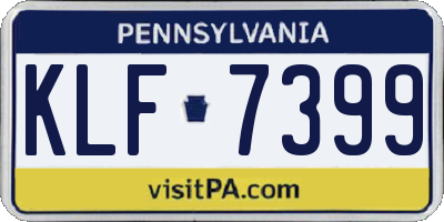 PA license plate KLF7399