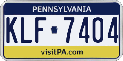 PA license plate KLF7404