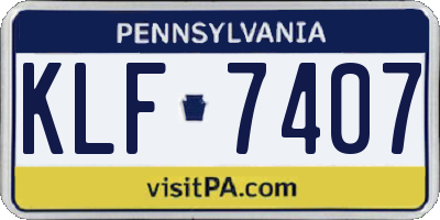 PA license plate KLF7407