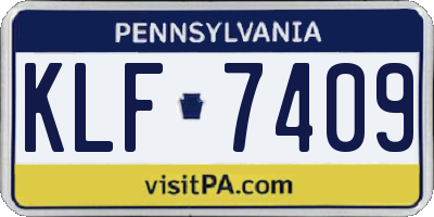 PA license plate KLF7409
