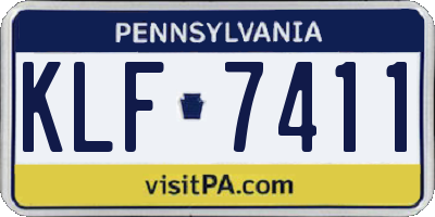 PA license plate KLF7411
