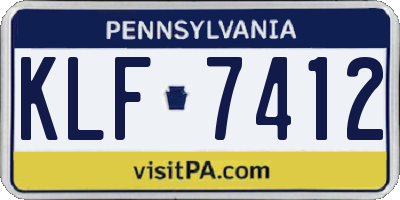 PA license plate KLF7412