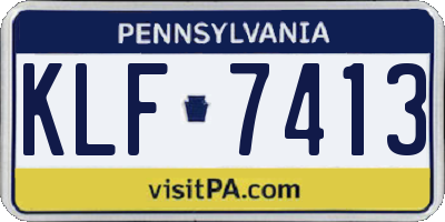 PA license plate KLF7413