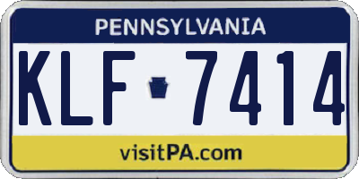 PA license plate KLF7414