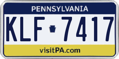 PA license plate KLF7417