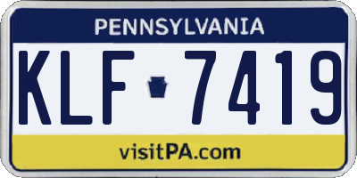 PA license plate KLF7419