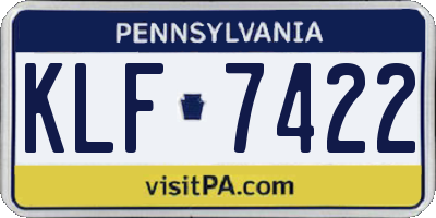 PA license plate KLF7422