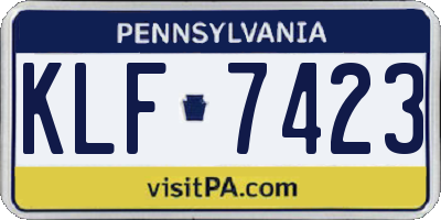 PA license plate KLF7423