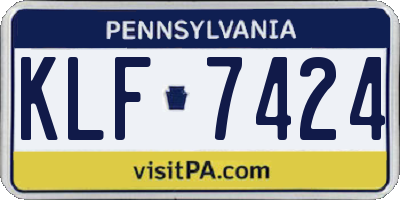 PA license plate KLF7424