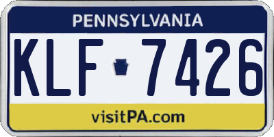PA license plate KLF7426