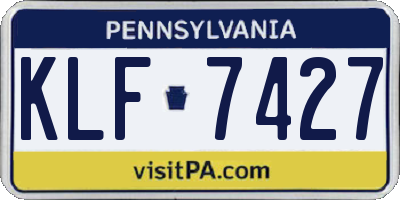 PA license plate KLF7427