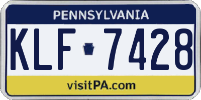 PA license plate KLF7428