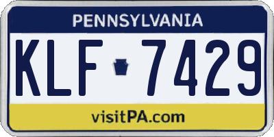 PA license plate KLF7429