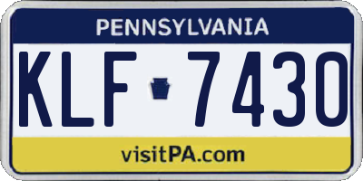 PA license plate KLF7430