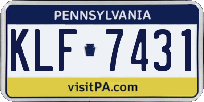 PA license plate KLF7431