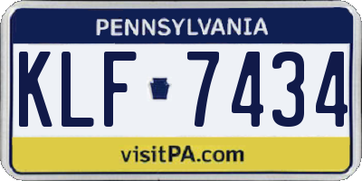 PA license plate KLF7434