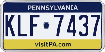 PA license plate KLF7437