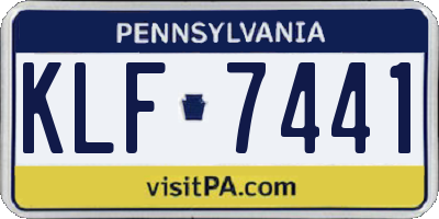 PA license plate KLF7441