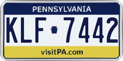 PA license plate KLF7442