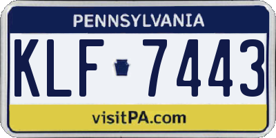 PA license plate KLF7443