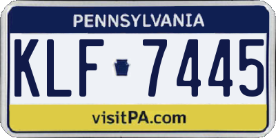 PA license plate KLF7445