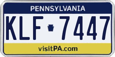 PA license plate KLF7447