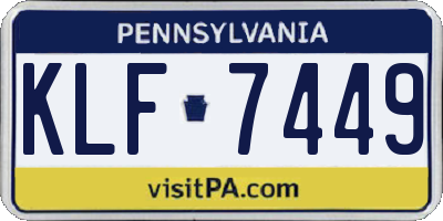 PA license plate KLF7449