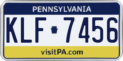 PA license plate KLF7456