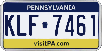 PA license plate KLF7461