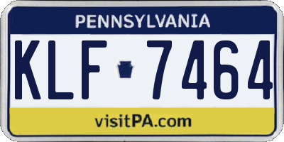 PA license plate KLF7464