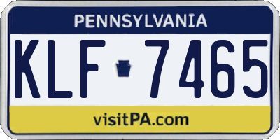 PA license plate KLF7465