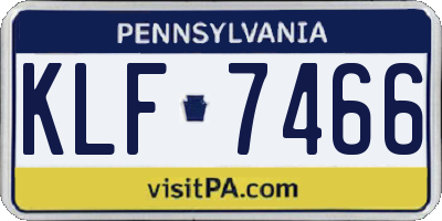 PA license plate KLF7466