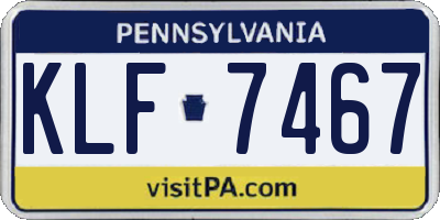 PA license plate KLF7467