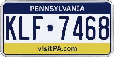 PA license plate KLF7468