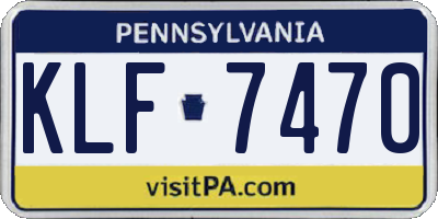 PA license plate KLF7470