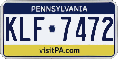 PA license plate KLF7472