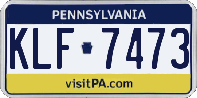 PA license plate KLF7473