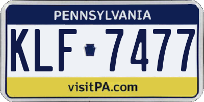 PA license plate KLF7477