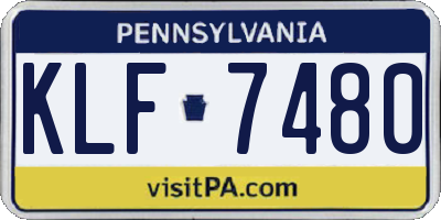 PA license plate KLF7480